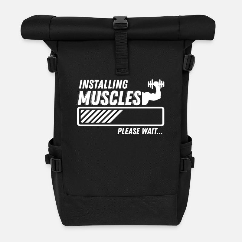 Fitness Gym - Rolltop Rucksack - Schwarz