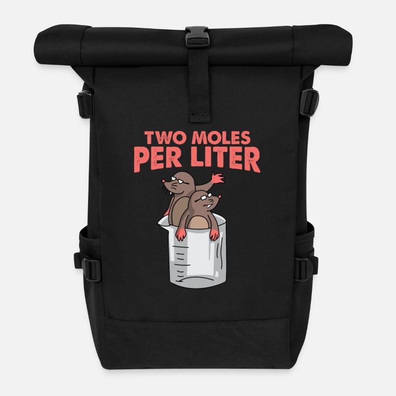 Two Moles Per Liter Science Maulwurf Geschenk Gift - Rolltop Rucksack - Schwarz