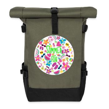 Summer Fun - Roll Top Backpack - olive/black - Front