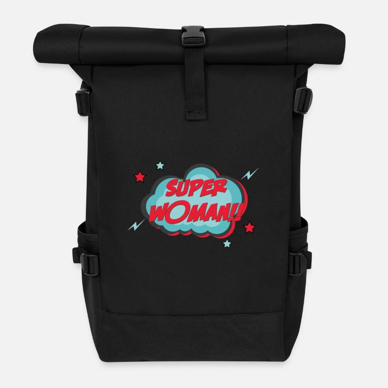 Women - Super Woman - Roll Top Backpack - black