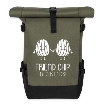 Friend Chips Friendship Friends - Sac à dos roll top - olive/noir - Devant