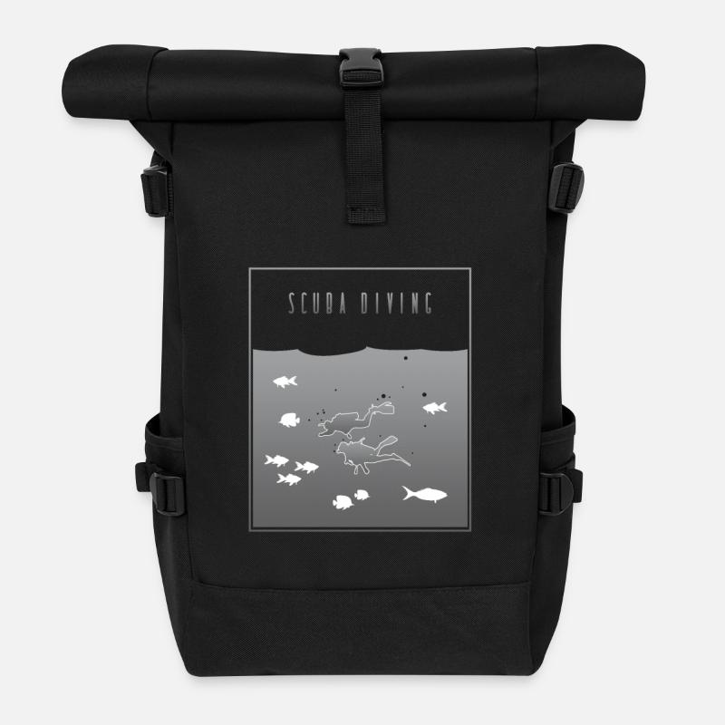 Scuba Diving Grey - Rolltop Rucksack - Schwarz