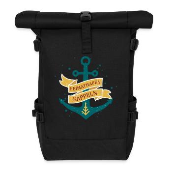 Kappeln Heimathafen Urlaub T-Shirt - Rolltop Rucksack - Schwarz - Vorne