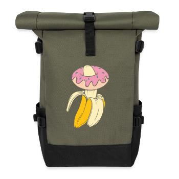 Banana Gift Food Porn Donut Shirt - Roll Top Backpack - olive/black - Front