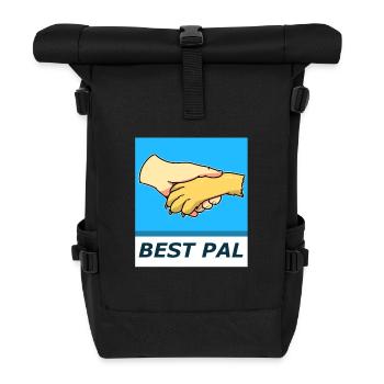 Bester Kumpel - Mensch - Hund - Rolltop Rucksack - Schwarz - Vorne