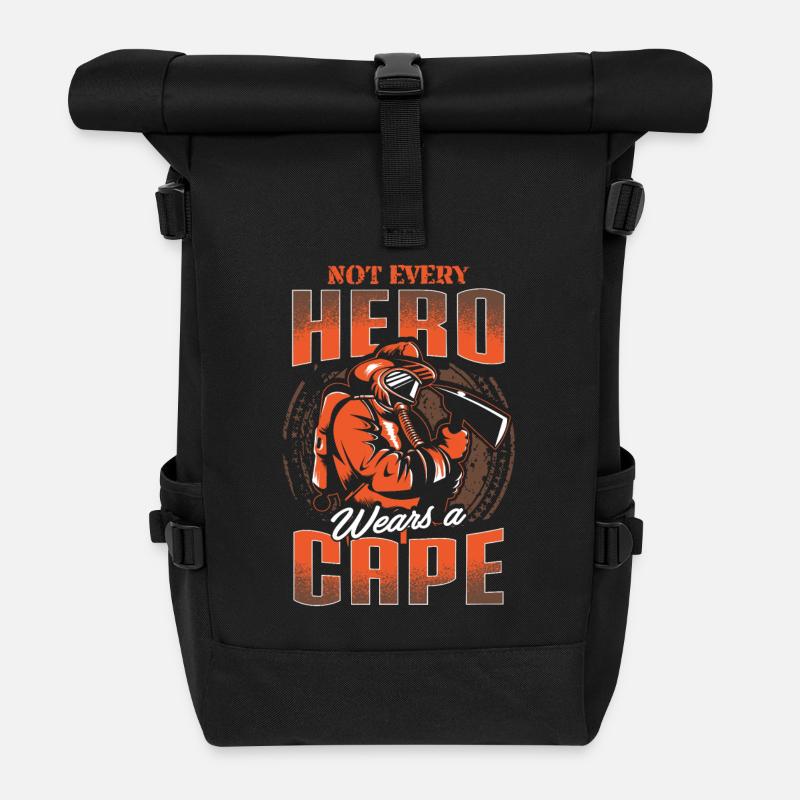 Feuerwehrmann Feuerwehr Firefighter Held Geschenk - Rolltop Rucksack - Schwarz