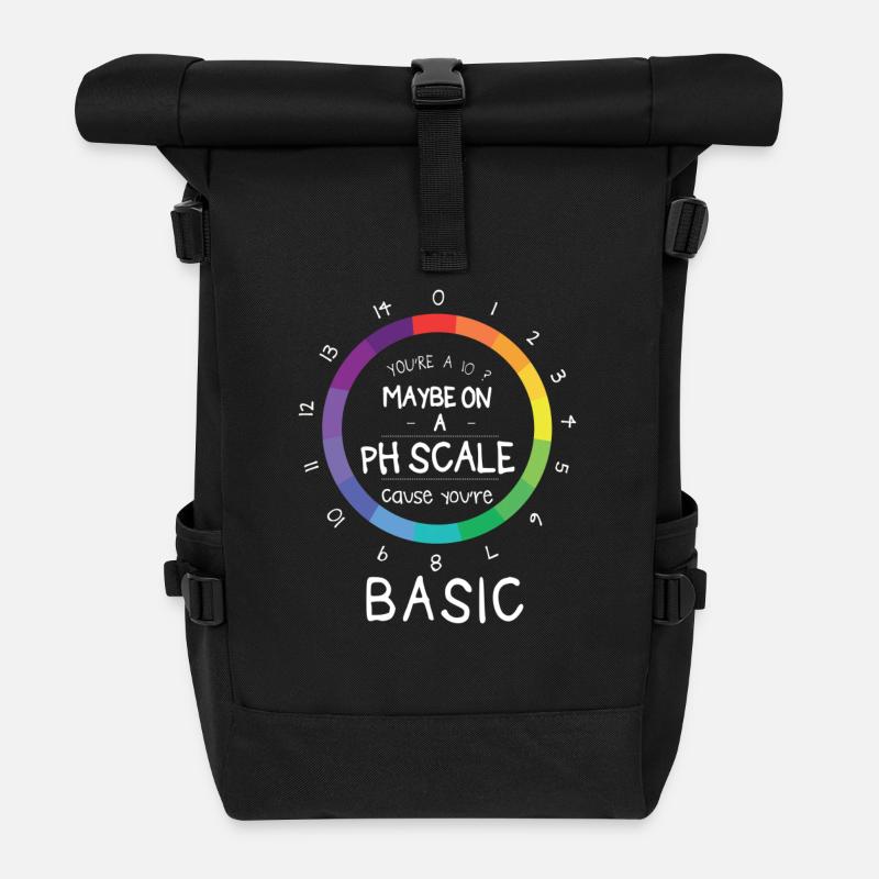Échelle de pH Funny Chemist Fun Joke Fun cadeau - Sac à dos roll top - noir