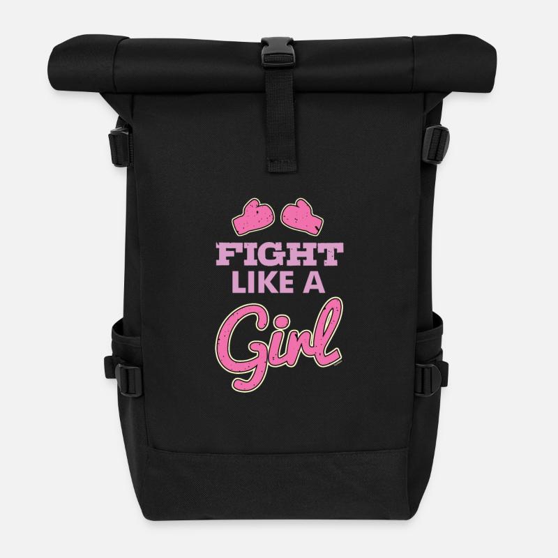 Se battre comme une fille - Sac à dos roll top - noir