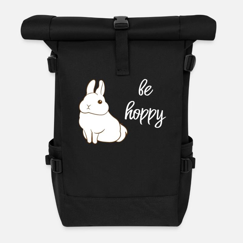 Hasen - Hase - Hasenbesitzer - Hoppeln - Rolltop Rucksack - Schwarz