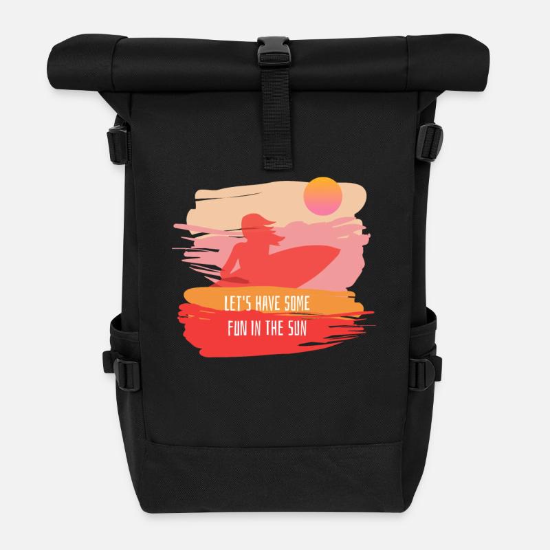 Esté, surfer - Sac à dos roll top - noir