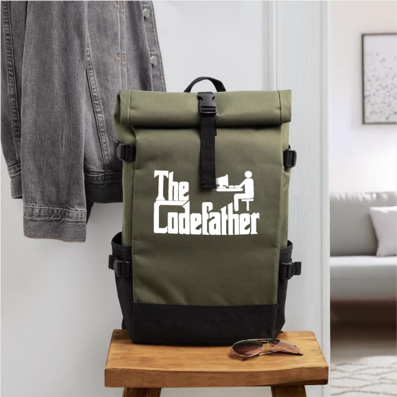 Le cadeau de codage PC Codefather Programmer Sac à dos roll top