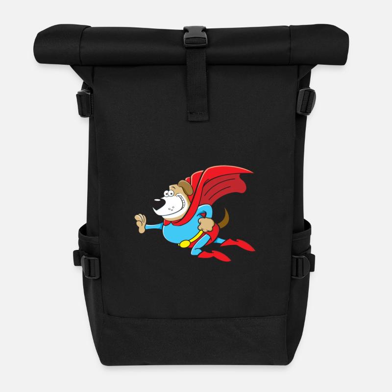 Superhero T-Shirt Dogs Gift Superpower - Roll Top Backpack - black