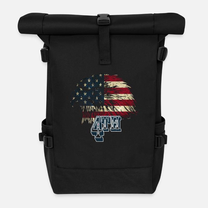 Independence Day on 4 July ADLER - Roll Top Backpack - black
