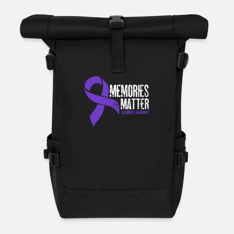 Dementia Disease Memories Matter Gift - Roll Top Backpack - black
