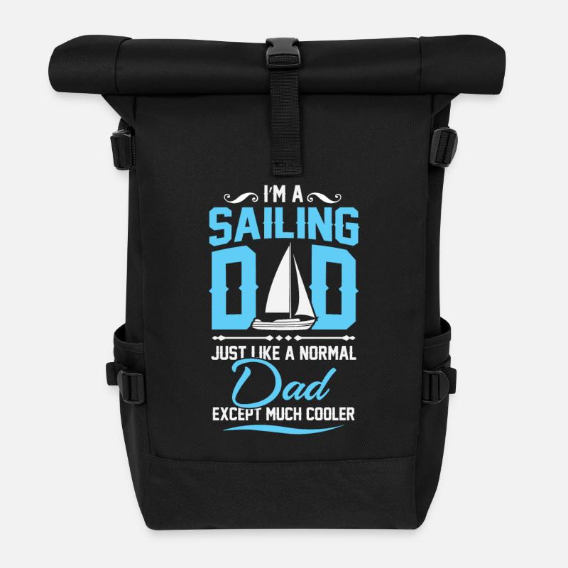 Sailing dad - Roll Top Backpack - black