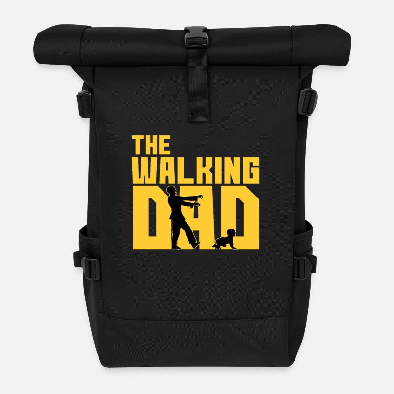 Walking Dad Vater Vatertag Papa Dad Daddy Väter - Rolltop Rucksack - Schwarz