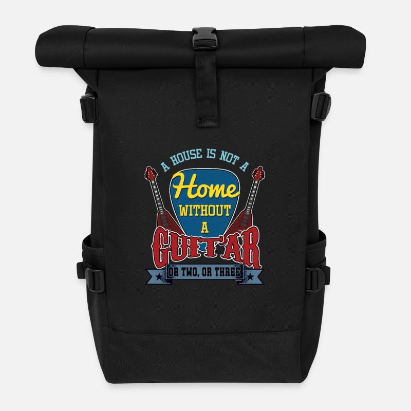 Gitarre - Rolltop Rucksack - Schwarz
