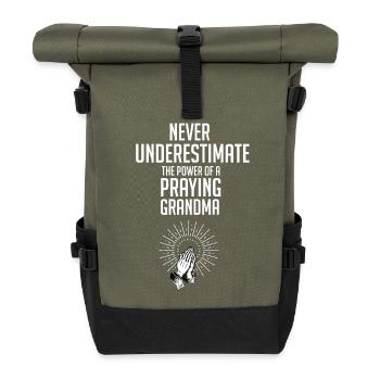 Praying Grandma - Rolltop Rucksack - Olive/Schwarz - Vorne