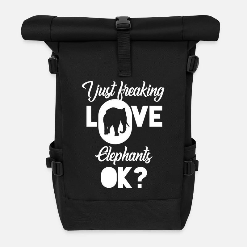 Elefanten - Elefantenliebhaber - Elefant - Liebe - Rolltop Rucksack - Schwarz