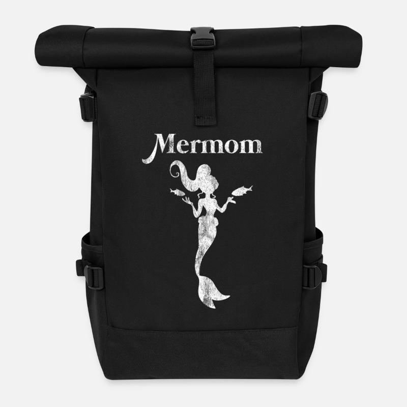 Mermaid gift mermaid Mermaid virgin - Roll Top Backpack - black