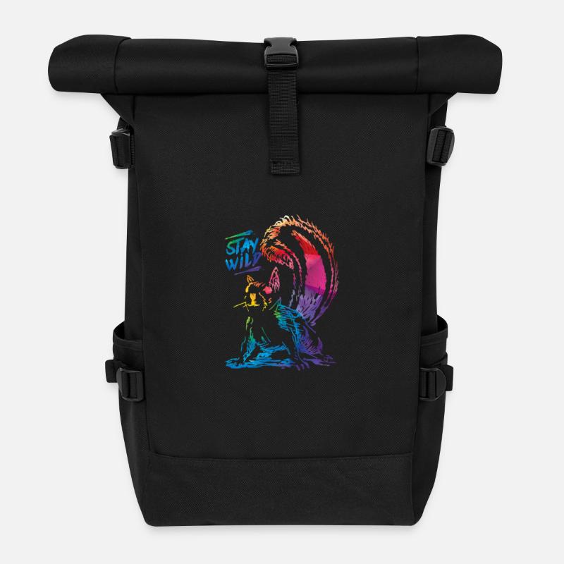 squirrel - Roll Top Backpack - black