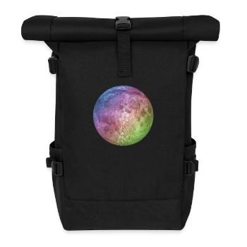 full moon - Roll Top Backpack - black - Front