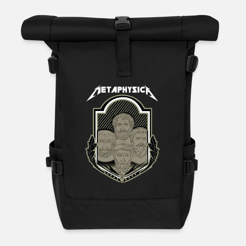 Philosophen-Shirt Metaphysica - Rolltop Rucksack - Schwarz