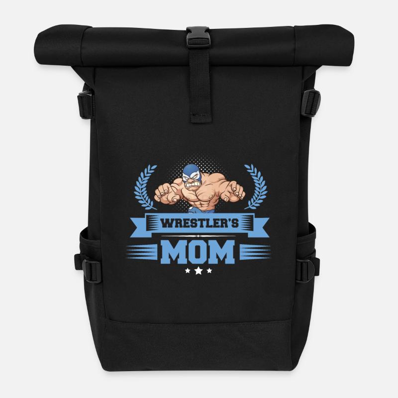 Wrestler's Mom - Roll Top Backpack - black