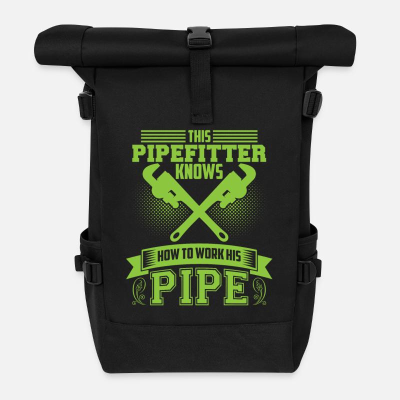 Pipefitters knows! - Roll Top Backpack - black