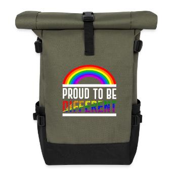 Proud to be different - Roll Top Backpack - olive/black - Front
