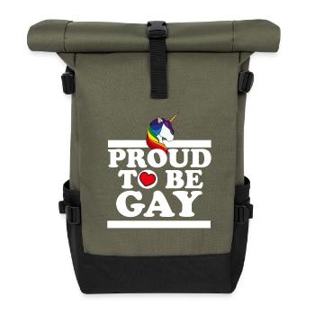 Proud to be gay - Roll Top Backpack - olive/black - Front