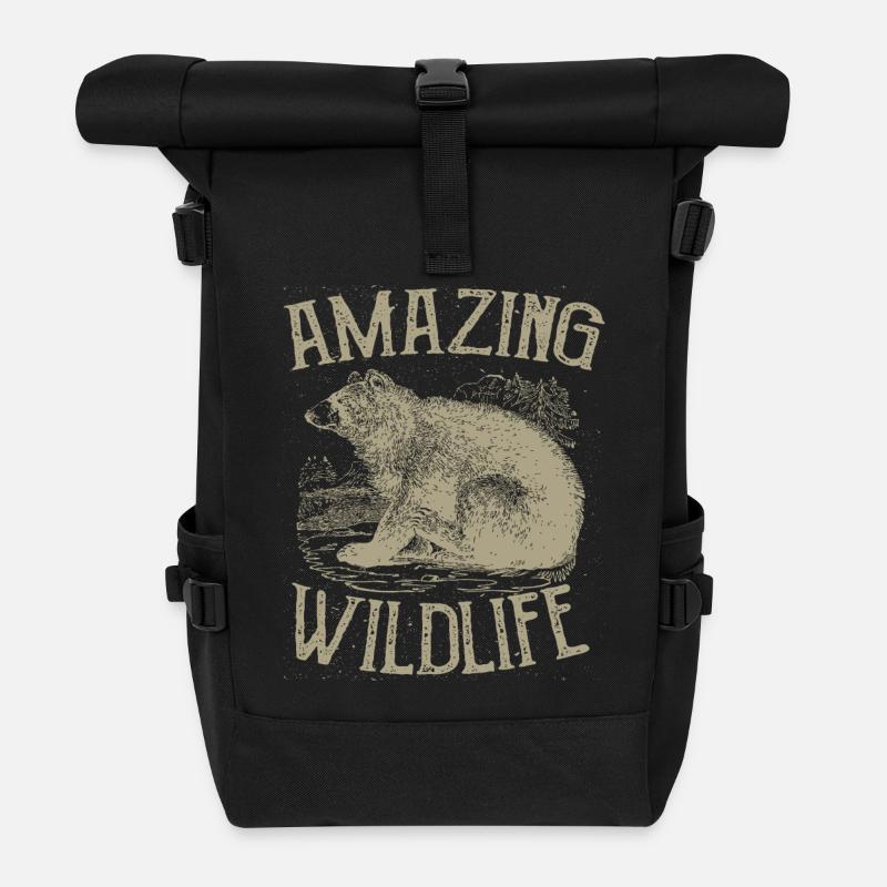 Bär - Rolltop Rucksack - Schwarz