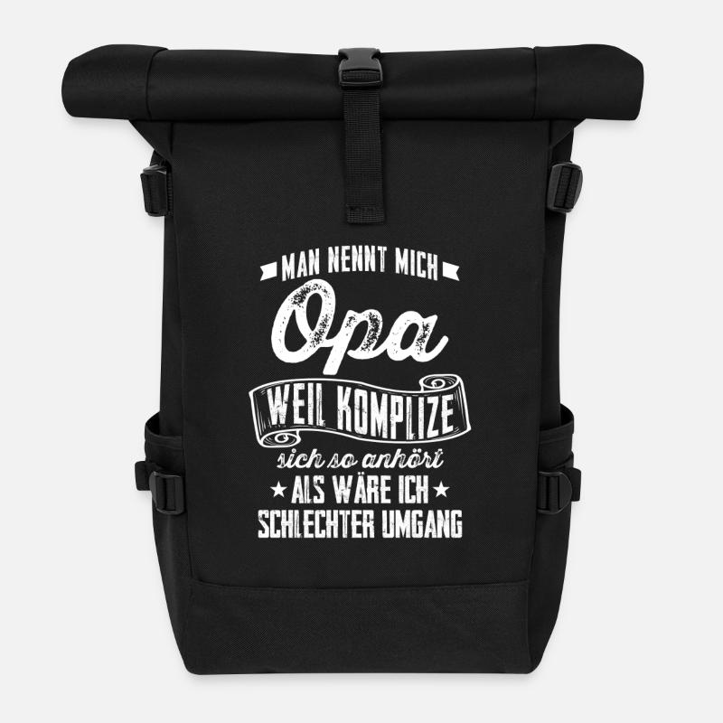Opa = Komplize? - Geschenk - Rolltop Rucksack - Schwarz