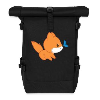 Fuchs - Füchsin - Fuchsliebhaber - Fuchsbaby - Rolltop Rucksack - Schwarz - Vorne