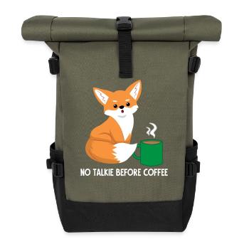 Fuchs - Füchsin - Fuchsliebhaber - Kaffee - Rolltop Rucksack - Olive/Schwarz - Vorne