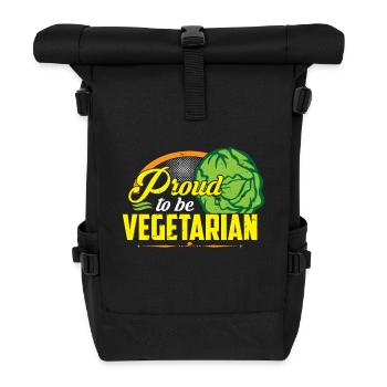 Proud to be vegetarian - Roll Top Backpack - black - Front