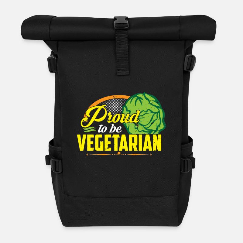Proud to be Vegetarian - Rolltop Rucksack - Schwarz