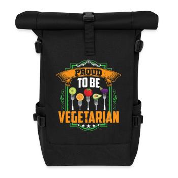 Proud to be vegetarian - Roll Top Backpack - black - Front