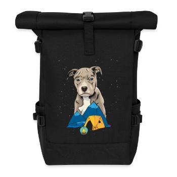 Pit Bull Terrier Pitbull Camping Camping Gift - Roll Top Backpack - black - Front