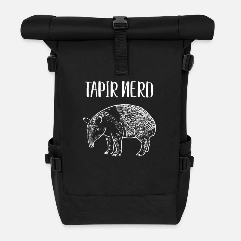 Tapir Nerd T-Shirt Cooler malaiischer Tapir-Tier-Aussenseiter - Rolltop Rucksack - Schwarz