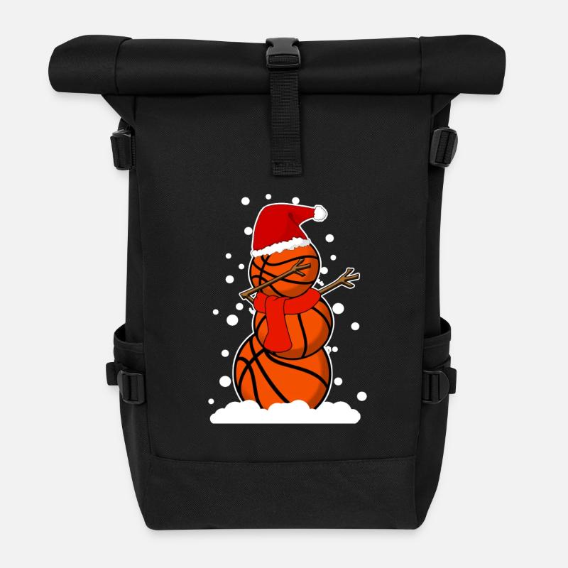 Dab Dabbing Basketball Christmas Gift Idea - Roll Top Backpack - black