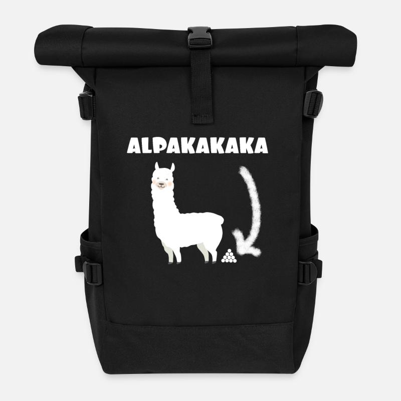 Alpakakaka Alpaka - Rolltop Rucksack - Schwarz