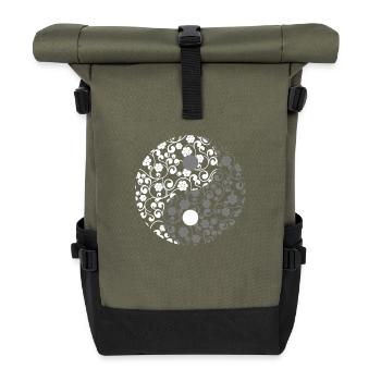 Yin Yang - Roll Top Backpack - olive/black - Front