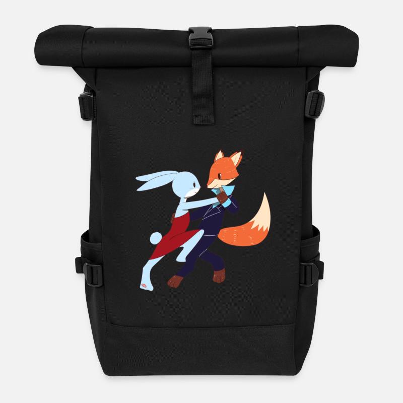 Chemise de salsa de danse salsa bunny et fox - Sac à dos roll top - noir