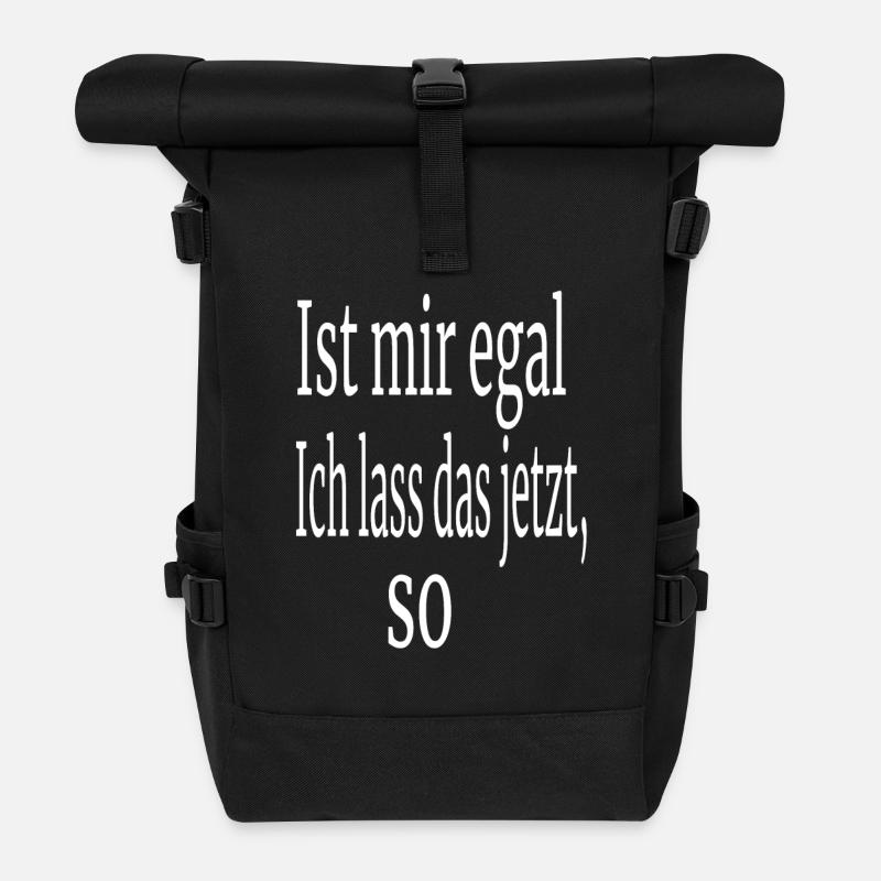 Lustiger Spruch - Rolltop Rucksack - Schwarz