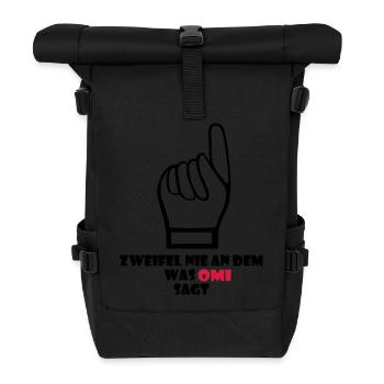 Never doubt what Omi says - Roll Top Backpack - black - Front