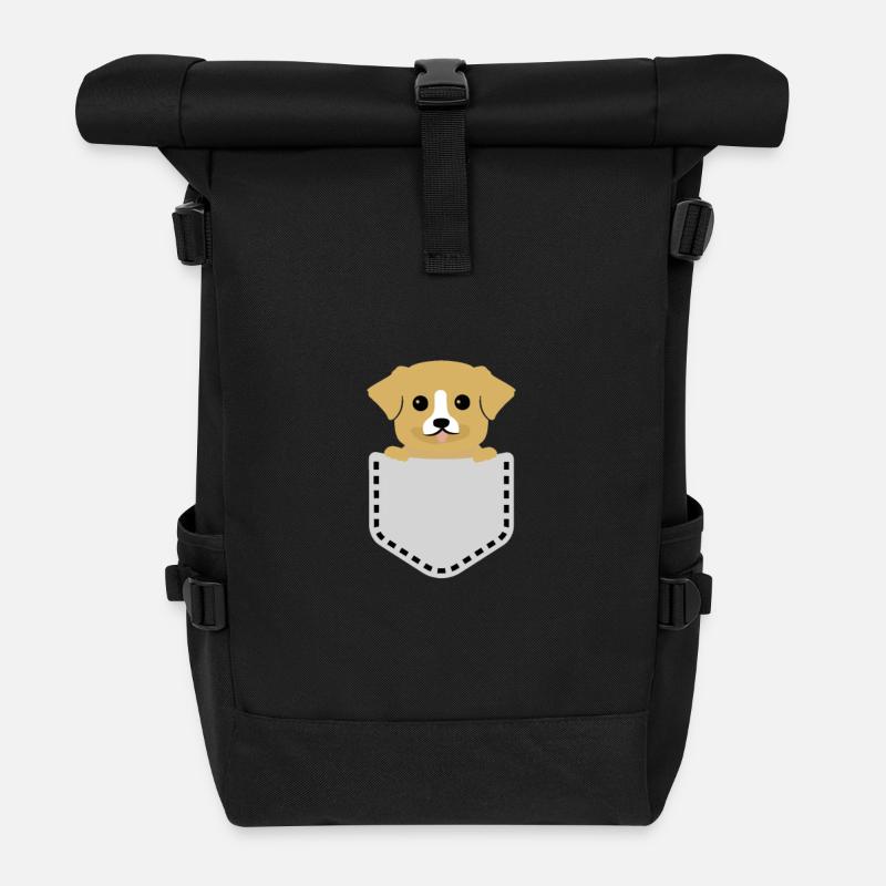 Sweet dog in a bag - Roll Top Backpack - black