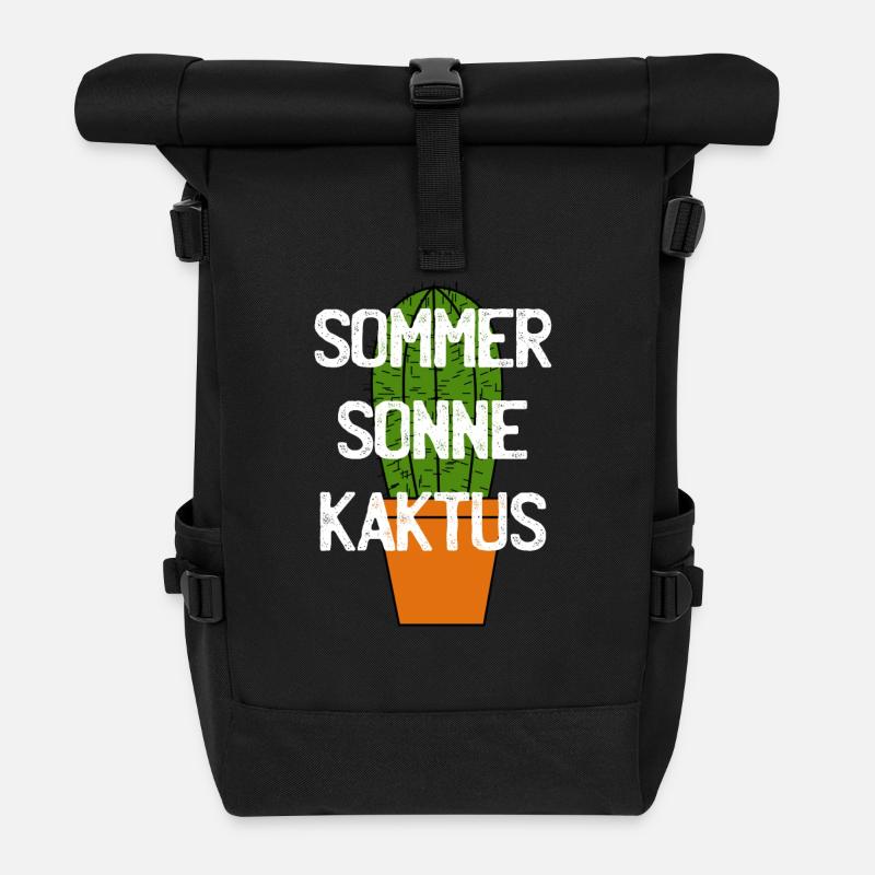 Sommer Sonne Kaktus - Rolltop Rucksack - Schwarz
