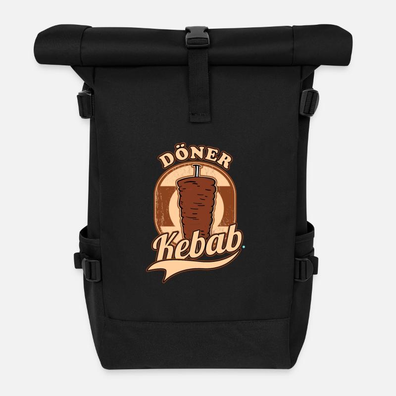 I love Döner / Ich liebe Döner - Rolltop Rucksack - Schwarz