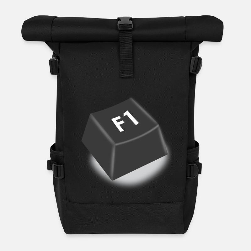 f1 Hilfe Knopf - Rolltop Rucksack - Schwarz
